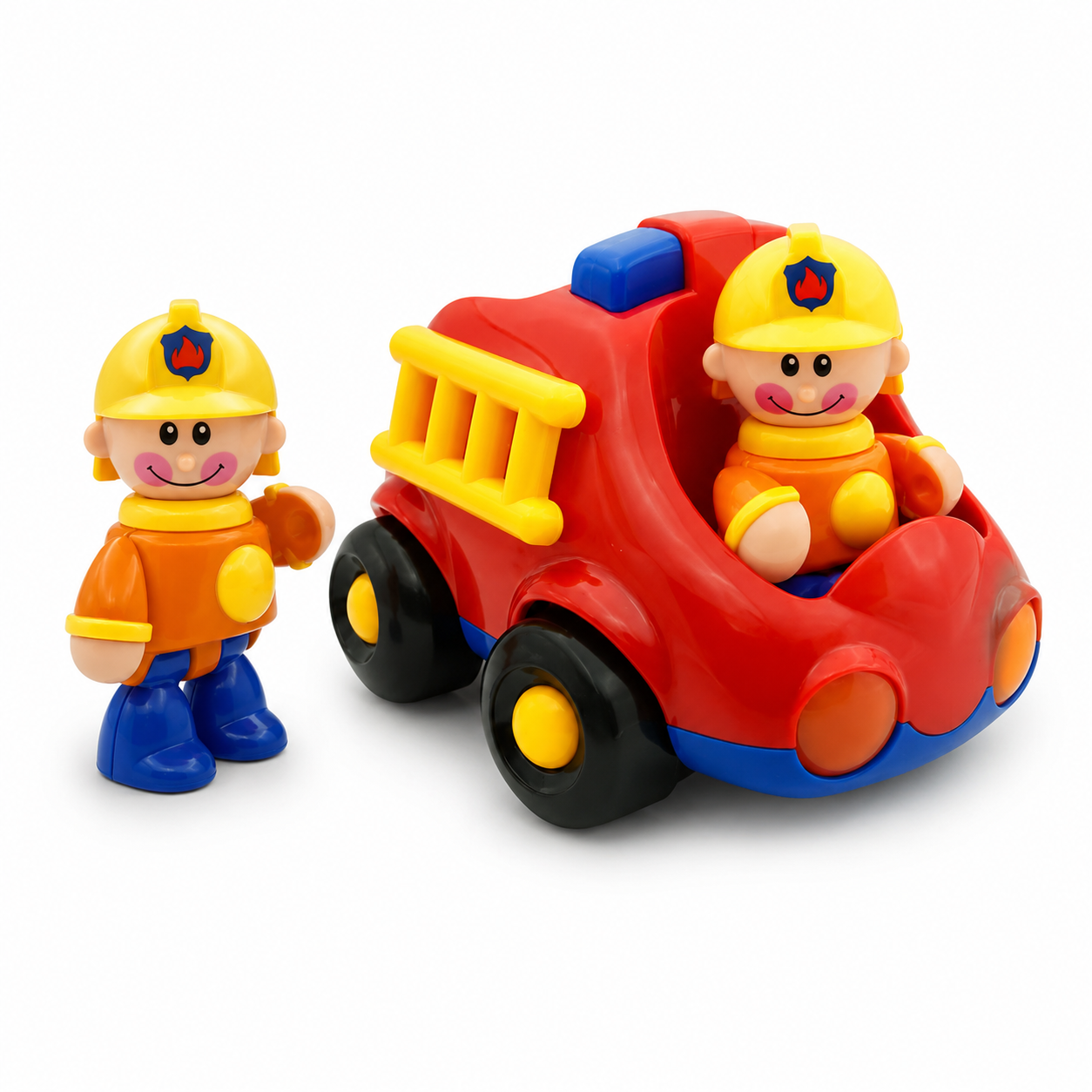 Camion de pompier avec 2 figurines de pompier